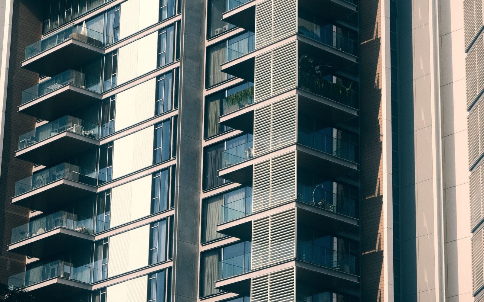 Modern luxury apartment building in an urban setting
